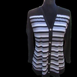 Womens Multicolor Striped Cardigan
